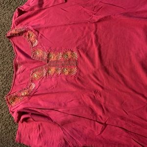 Embroidery top with beading